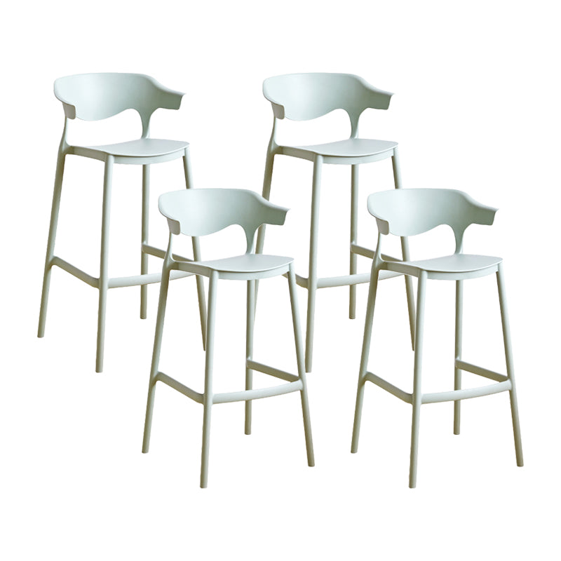 Contemporary Plastic Kitchen Dining Room Arm Stool Low Back Bar Stool