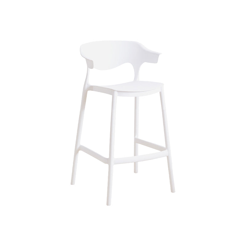 Contemporary Plastic Kitchen Dining Room Arm Stool Low Back Bar Stool