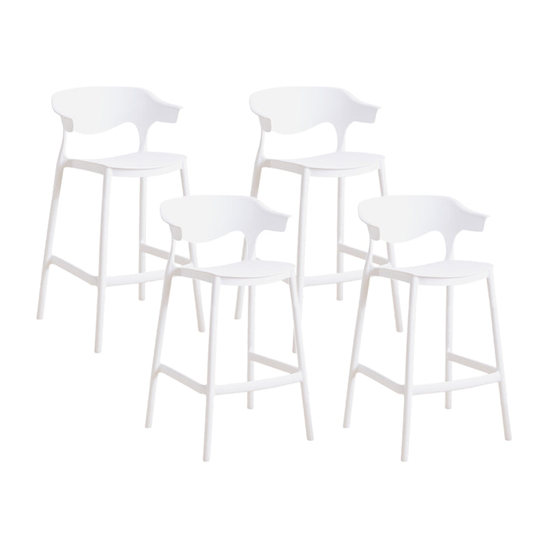 Contemporary Plastic Kitchen Dining Room Arm Stool Low Back Bar Stool