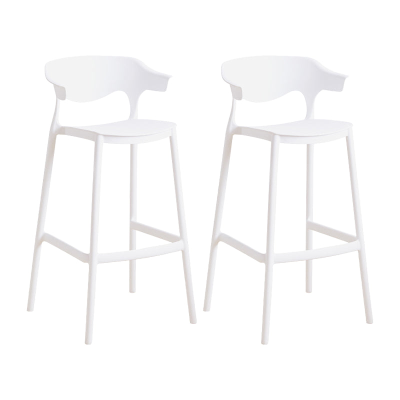 Contemporary Plastic Kitchen Dining Room Arm Stool Low Back Bar Stool