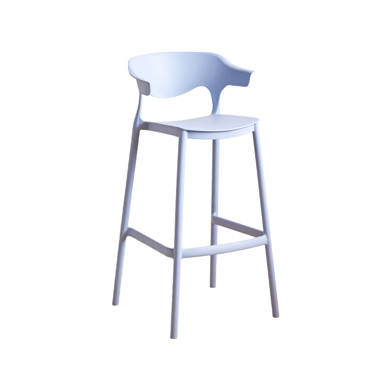 Contemporary Plastic Kitchen Dining Room Arm Stool Low Back Bar Stool