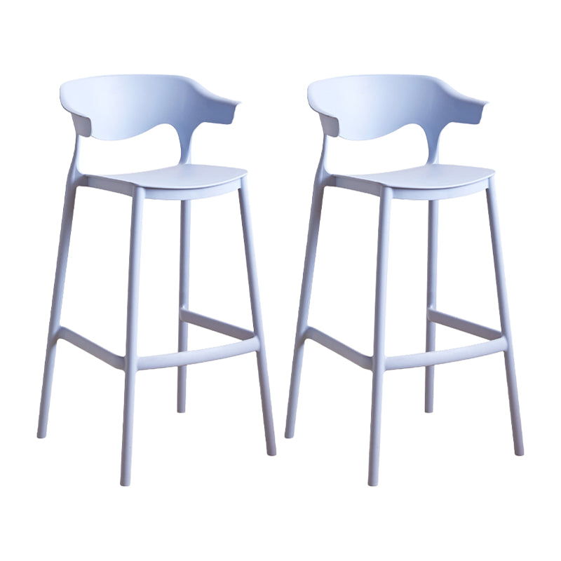 Contemporary Plastic Kitchen Dining Room Arm Stool Low Back Bar Stool