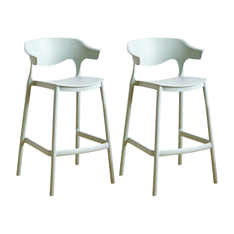 Contemporary Plastic Kitchen Dining Room Arm Stool Low Back Bar Stool