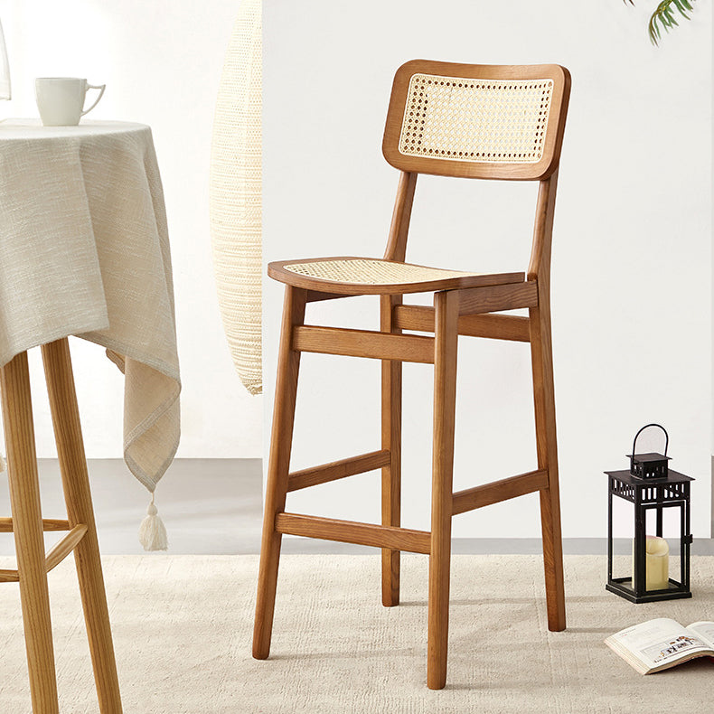 Wood Contemporary Kitchen Dining Room Armless Stool Low Back Bar Stool