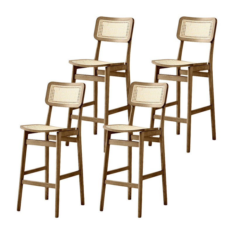 Wood Contemporary Kitchen Dining Room Armless Stool Low Back Bar Stool