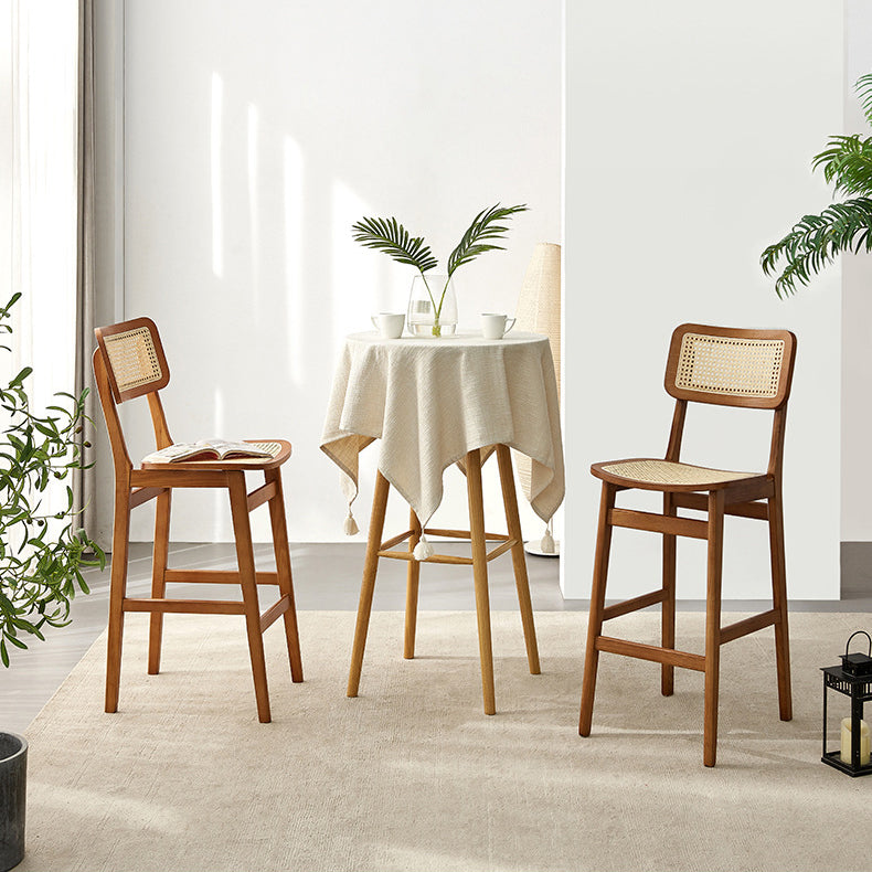 Wood Contemporary Kitchen Dining Room Armless Stool Low Back Bar Stool