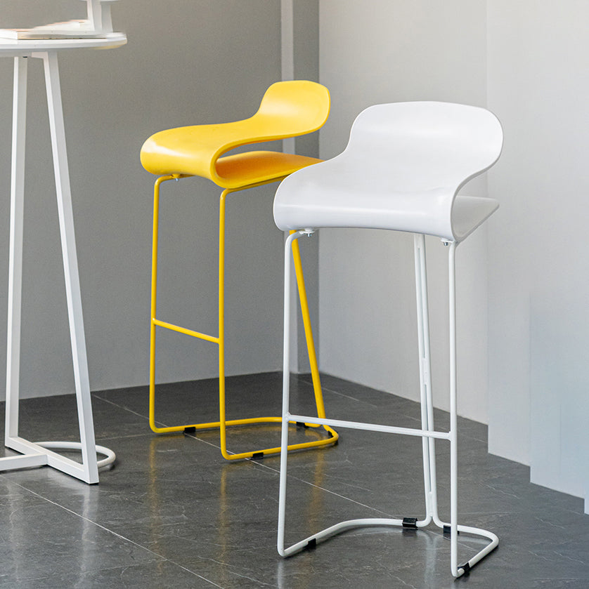 PP-Eimer-Thekenhocker für Zuhause, modernes Design, armlose Hocker mit Metallsockel