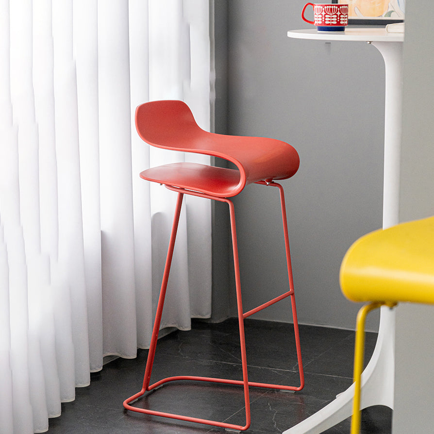 PP-Eimer-Thekenhocker für Zuhause, modernes Design, armlose Hocker mit Metallsockel