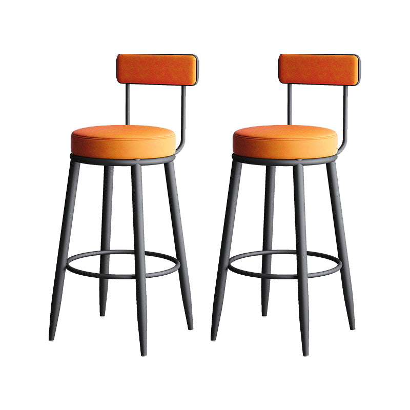 Scandinavian Upholstered Stools for Home Armless Low Back Stools with 4 Metal Legs