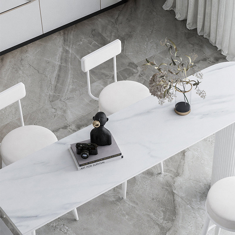 Scandinavian Upholstered Stools for Home Armless Low Back Stools with 4 Metal Legs