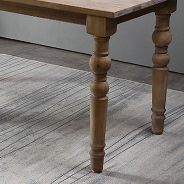 Mesa medieval moderna de madera de pino, mesa antigua rectangular para interiores con 4 patas