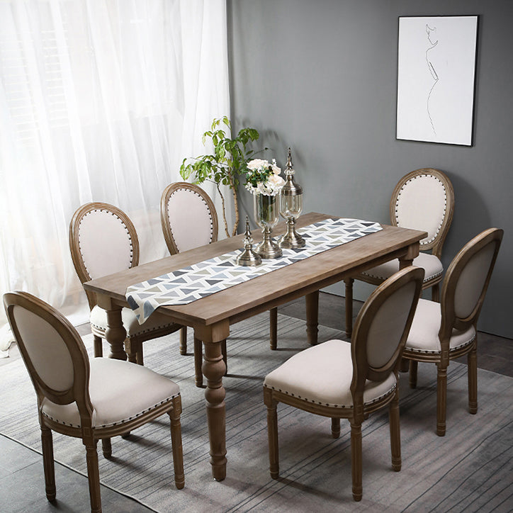 Mesa medieval moderna de madera de pino, mesa antigua rectangular para interiores con 4 patas