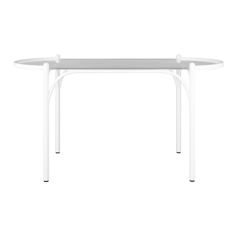 Modern Tempered Glass Dining Table for Restaurant Oval Indoor Table with 4 Legs