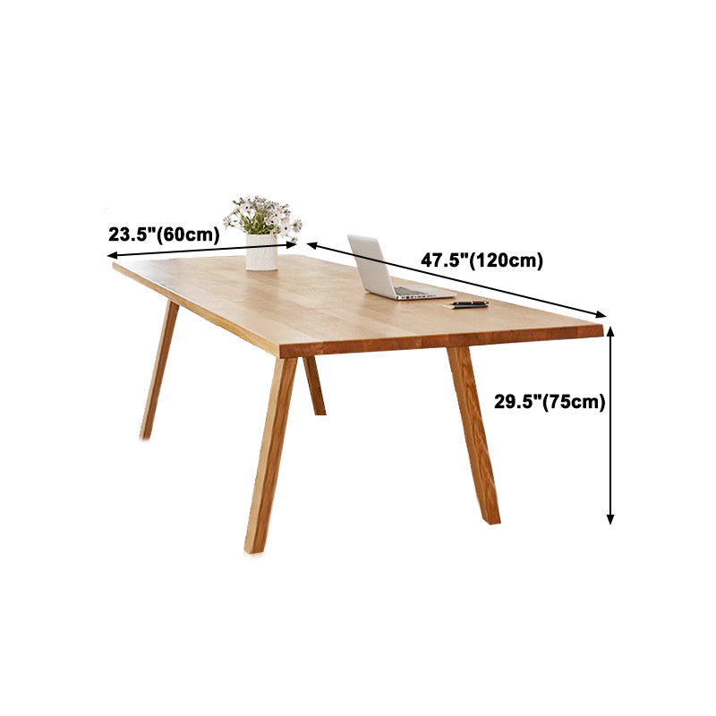 Rectangle Solid Wood Dining Table Modern Natural Tripod Base Dining Table