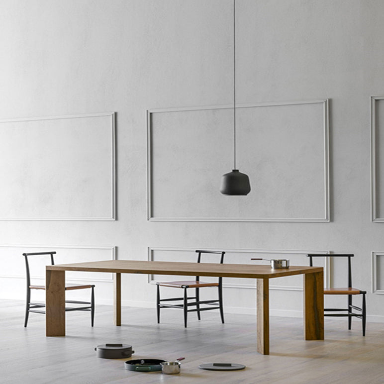 Mesa de madera maciza rectangular para la mesa de comedor moderna del restaurante con 4 patas