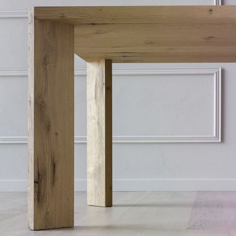 Mesa de madera maciza rectangular para la mesa de comedor moderna del restaurante con 4 patas