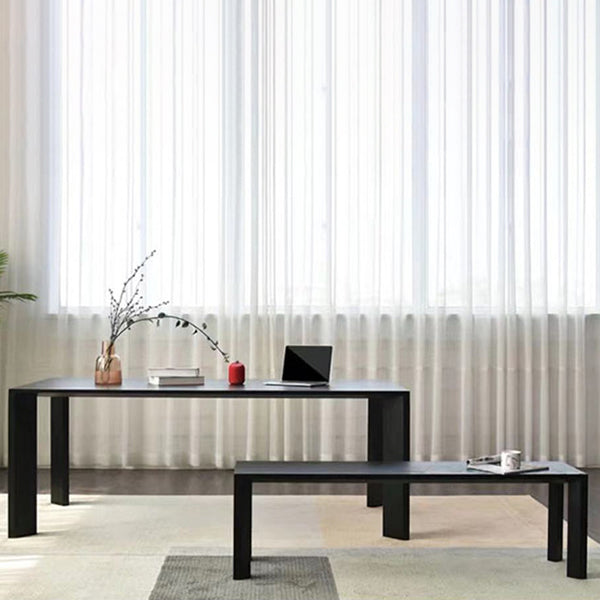 Mesa de madera maciza rectangular para la mesa de comedor moderna del restaurante con 4 patas