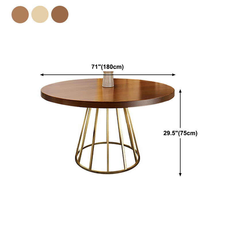Eigentijdse ronde houten tafel Standaard hoogte eettafel met voetstuk