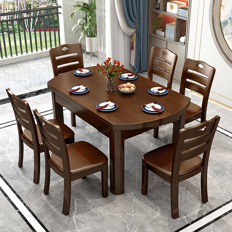 Modern Solid Wood Dining Room Collection Extendable Trestle Dining Table