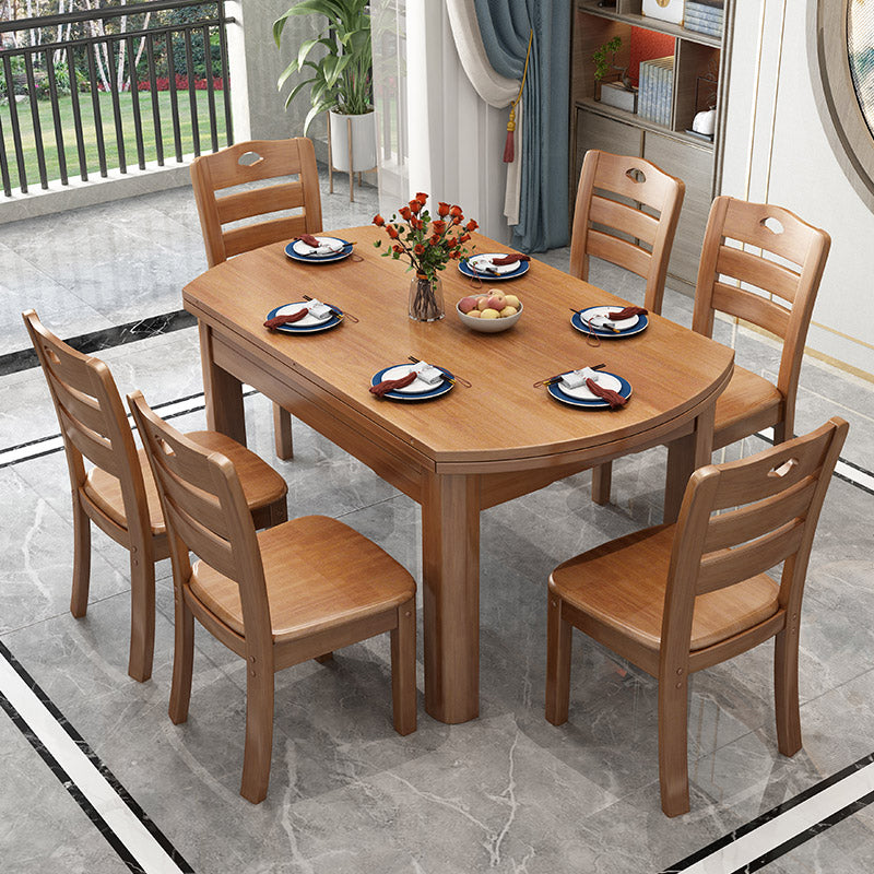 Modern Solid Wood Dining Room Collection Extendable Trestle Dining Table