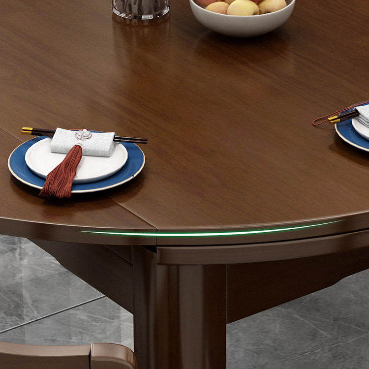 Modern Solid Wood Dining Room Collection Extendable Trestle Dining Table