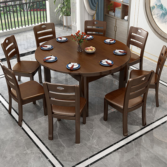 Modern Solid Wood Dining Room Collection Extendable Trestle Dining Table