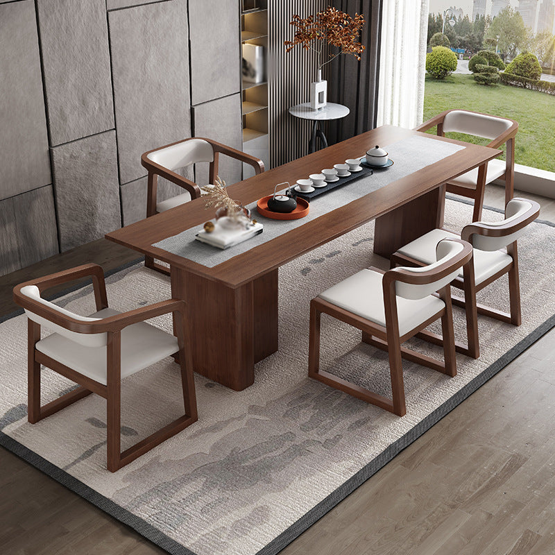 Scandinavische houten keuken eetkamerstoel open achterste stoel