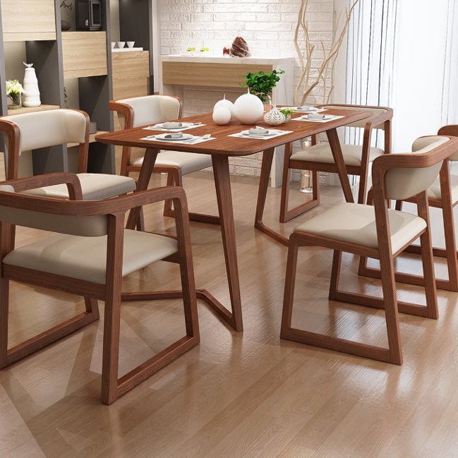 Scandinavische houten keuken eetkamerstoel open achterste stoel