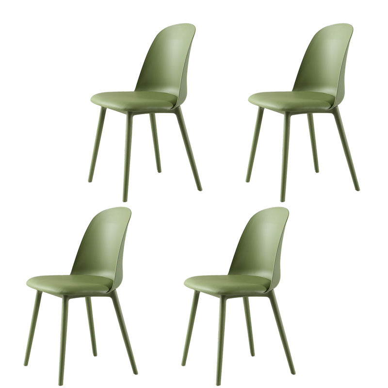 Silla lateral escandinava de plástico sin brazos, silla con respaldo sólido para el hogar
