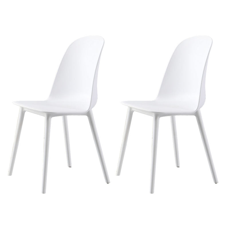 Silla lateral escandinava de plástico sin brazos, silla con respaldo sólido para el hogar