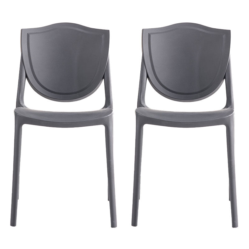 Scandinavische armloze open rugstoelen plastic eetkamerstoelen voor thuisgebruik