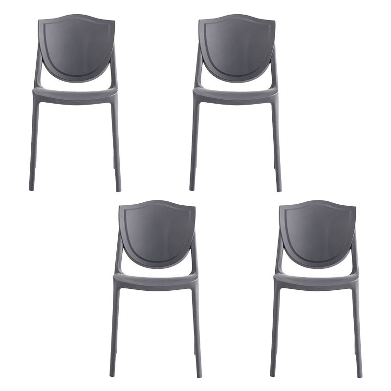 Scandinavische armloze open rugstoelen plastic eetkamerstoelen voor thuisgebruik