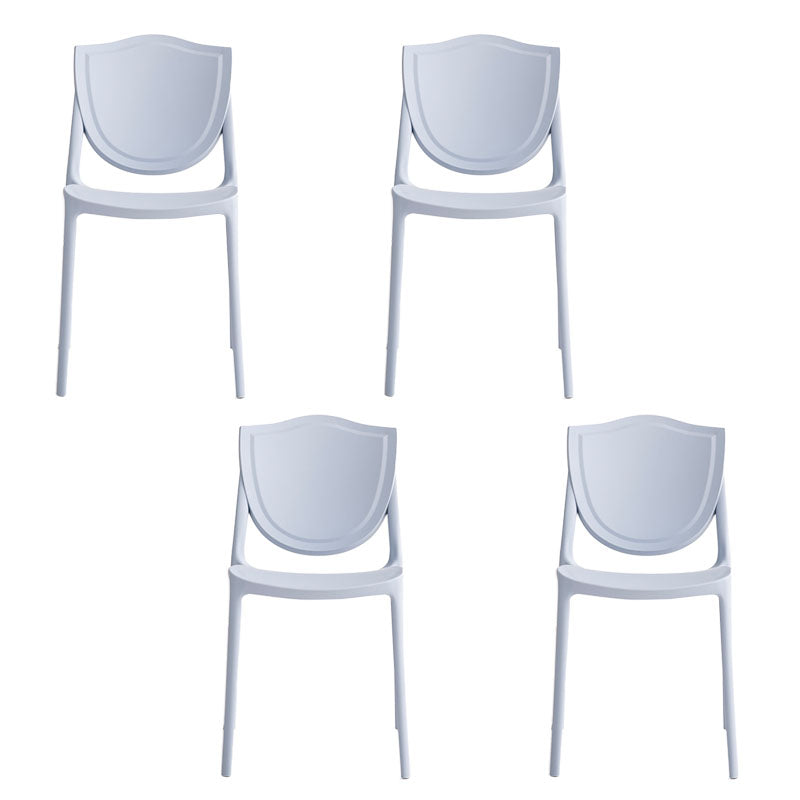 Scandinavische armloze open rugstoelen plastic eetkamerstoelen voor thuisgebruik