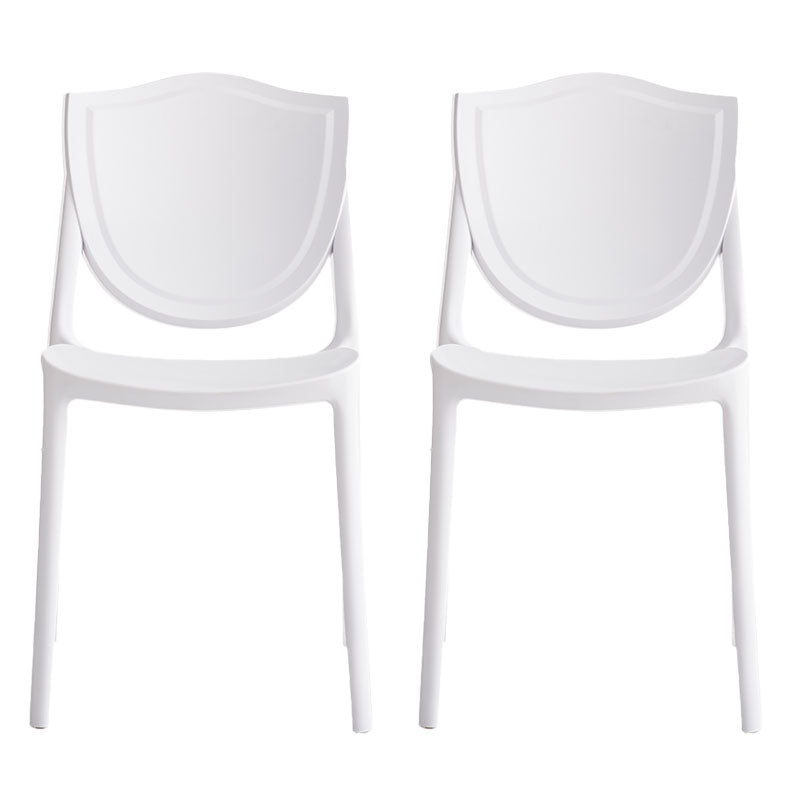 Scandinavische armloze open rugstoelen plastic eetkamerstoelen voor thuisgebruik