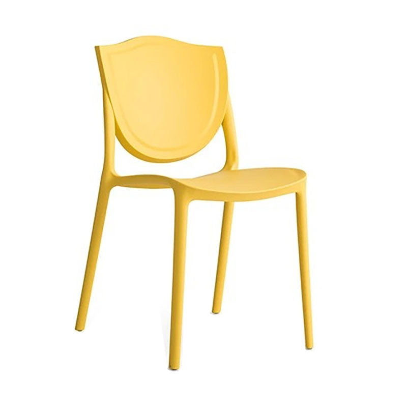 Scandinavische armloze open rugstoelen plastic eetkamerstoelen voor thuisgebruik