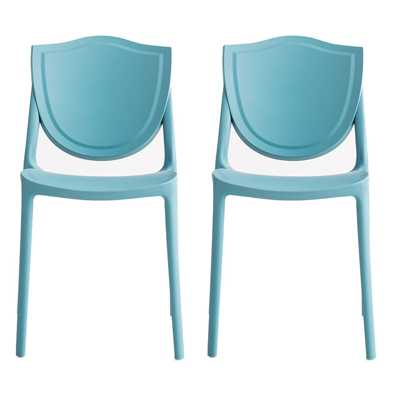 Scandinavische armloze open rugstoelen plastic eetkamerstoelen voor thuisgebruik