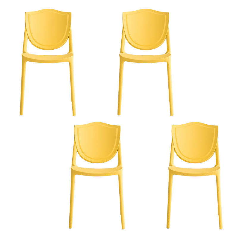 Scandinavische armloze open rugstoelen plastic eetkamerstoelen voor thuisgebruik