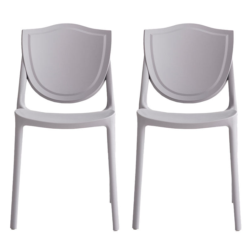 Scandinavische armloze open rugstoelen plastic eetkamerstoelen voor thuisgebruik