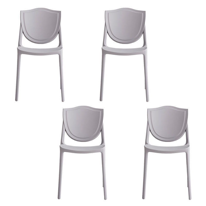 Scandinavische armloze open rugstoelen plastic eetkamerstoelen voor thuisgebruik
