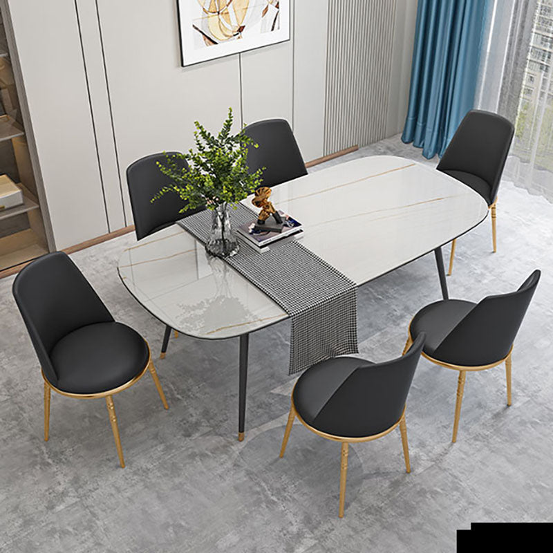 Silla lateral escandinava de piel sintética para el hogar, silla con respaldo sólido sin brazos