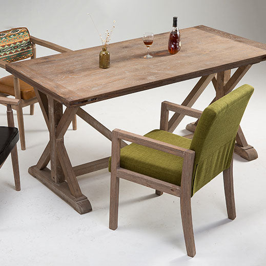 Silla de comedor con brazo abierto para cafetería de granja, acabado mate de cuero