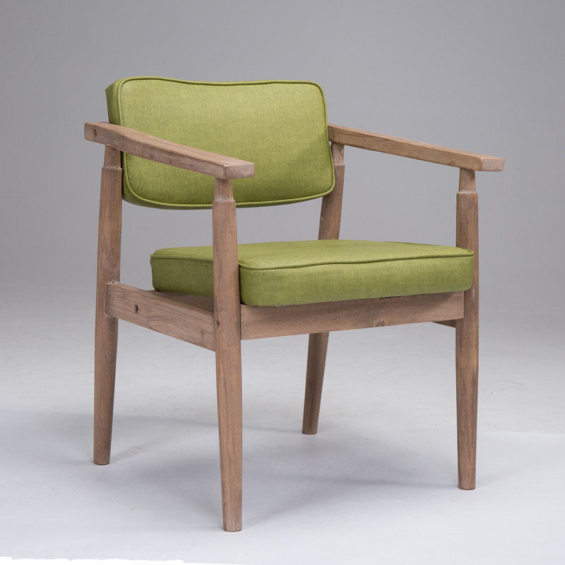 Silla de comedor con brazo abierto para cafetería de granja, acabado mate de cuero