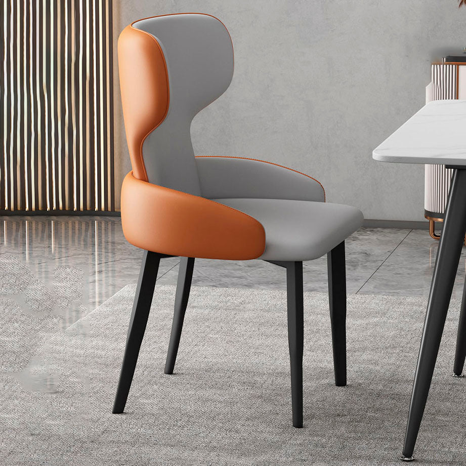Sedie da pranzo in stile moderno sedie a bracciole con gambe in metallo per cucina