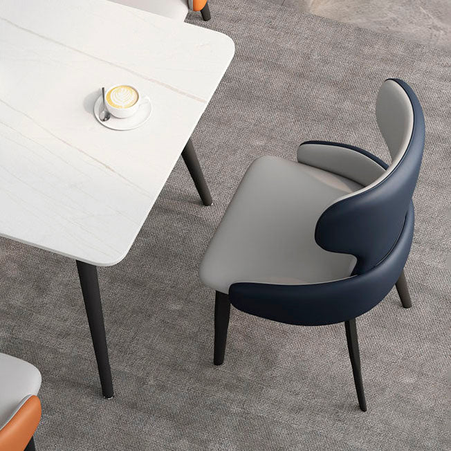 Sedie da pranzo in stile moderno sedie a bracciole con gambe in metallo per cucina