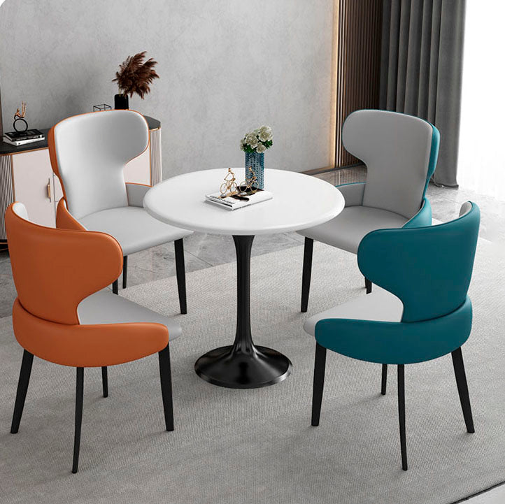 Sedie da pranzo in stile moderno sedie a bracciole con gambe in metallo per cucina