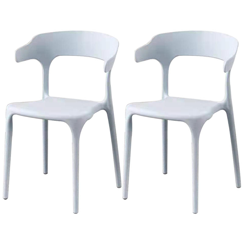 Sillas apilables de estilo moderno, silla con respaldo abierto sin brazos y patas de plástico para cocina