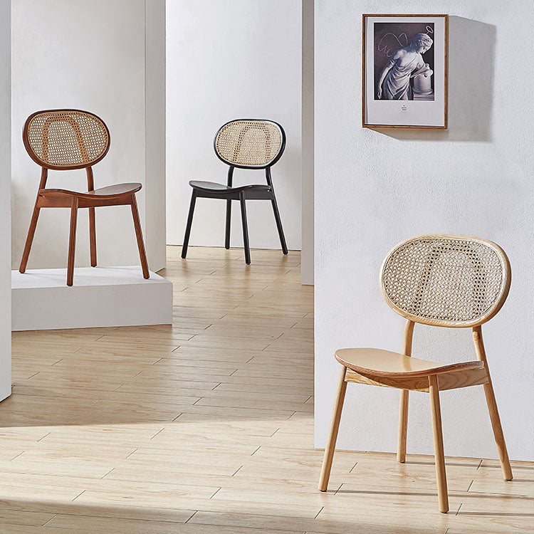Silla de comedor de madera tradicional, silla lateral trasera King Louis