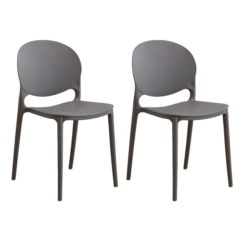 Silla apilable de estilo moderno, silla con respaldo abierto sin brazos y patas de plástico para cocina