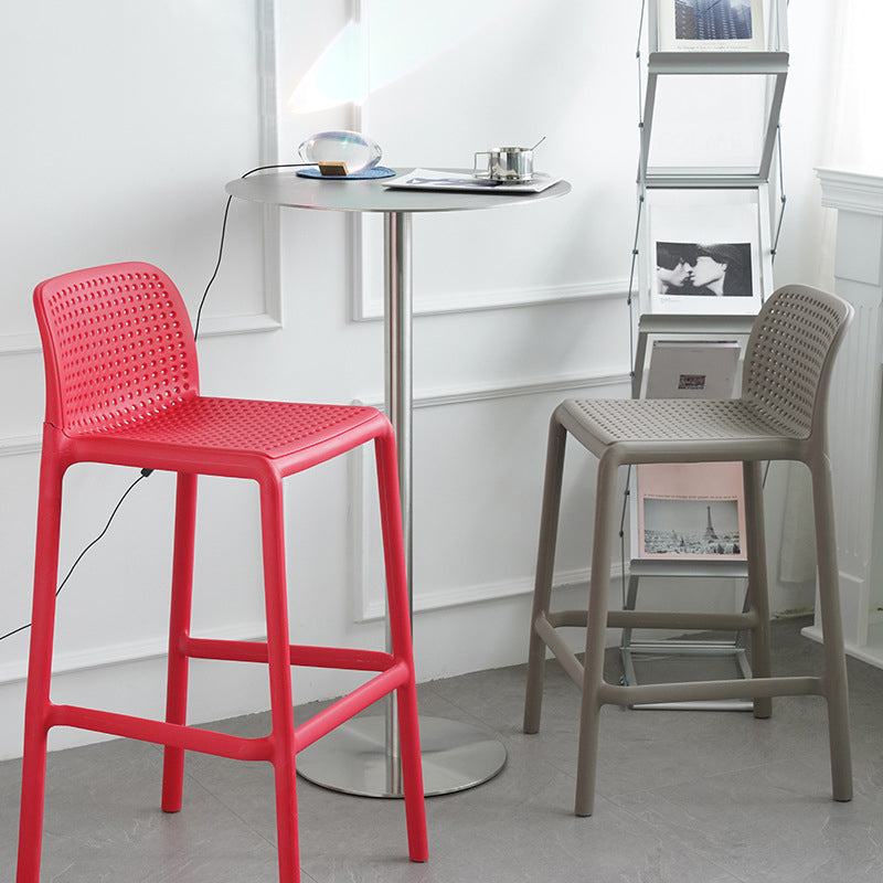 Scandinavian Plastic Dining Room Armless Stool Low Back Bar Stool for Kitchen