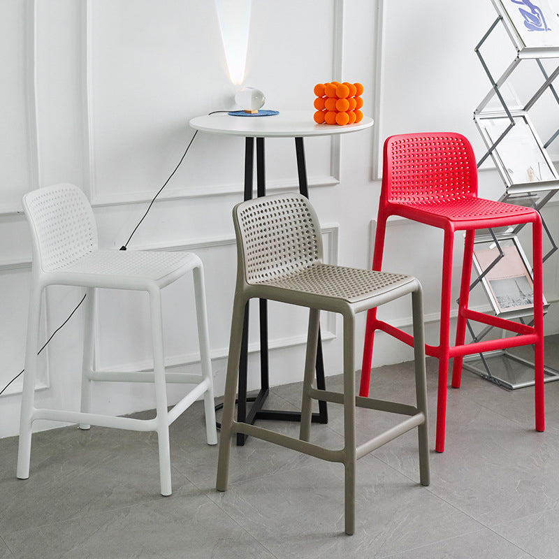 Skandinavischer Plastik -Esszimmer Armless Stuhl Low Back Bar Hocker für Küche